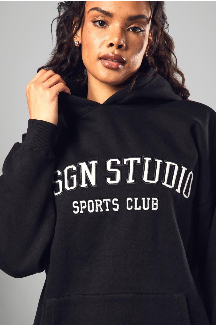 Попелясто-сірий оверсайз-худі Dsgn Studio Applique