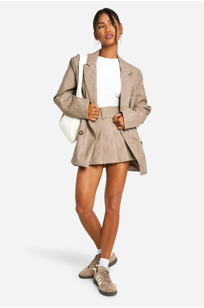 Випрана плісирована міні-спідниця