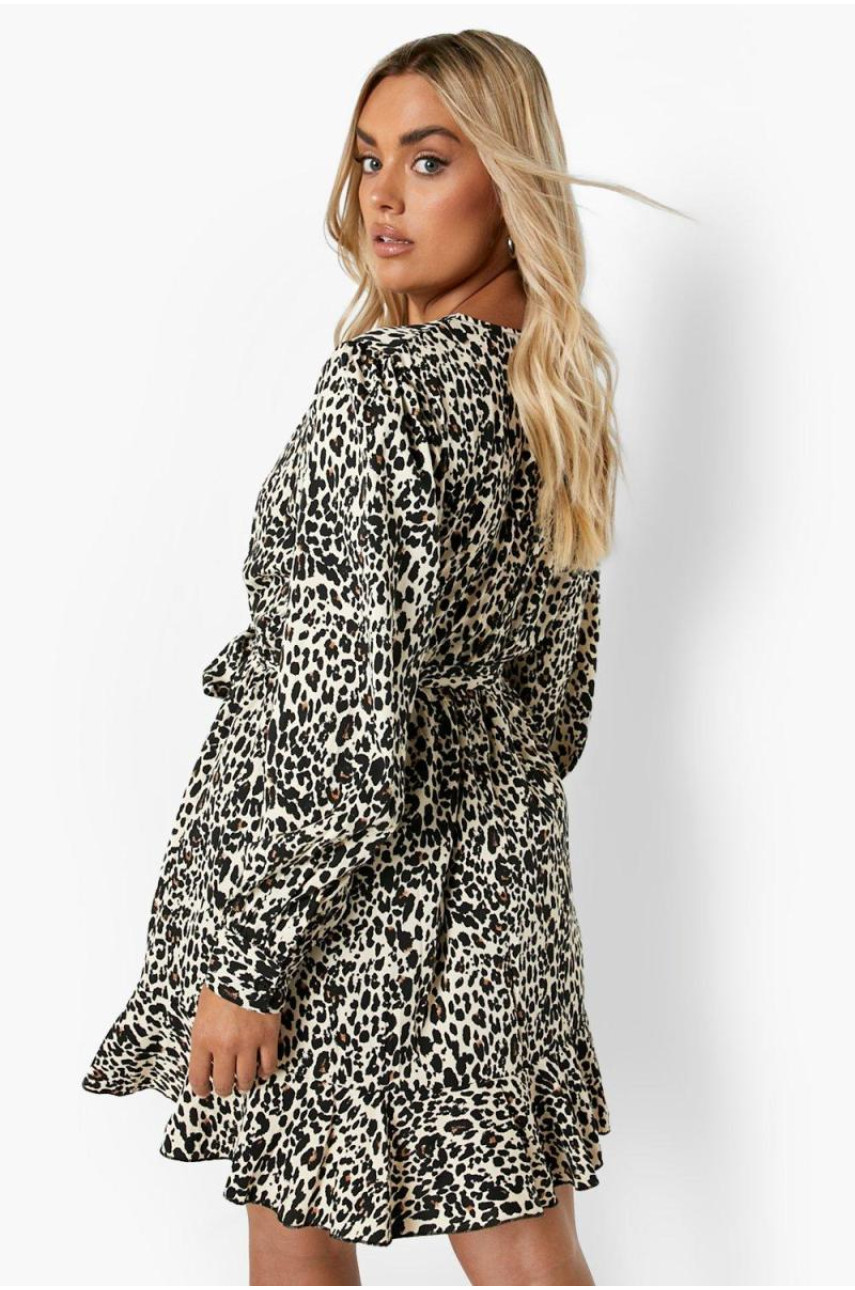 Плюс леопардове плаття з оборками