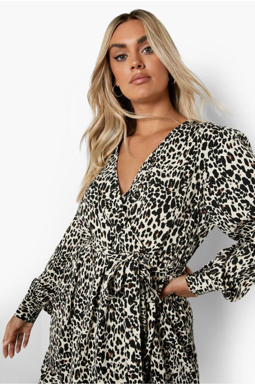 Плюс леопардове плаття з оборками