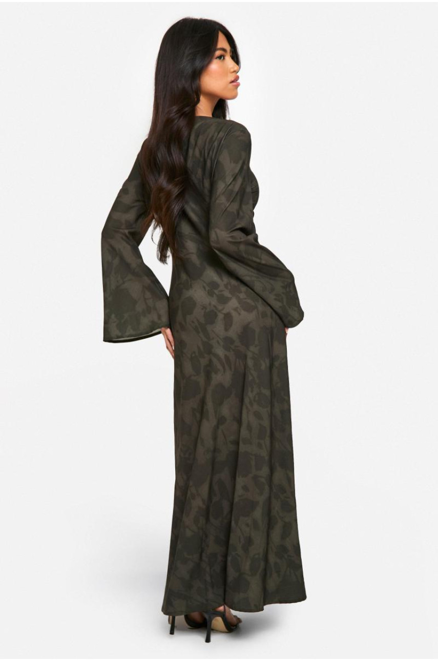 Сукня максі з квітковими рукавами