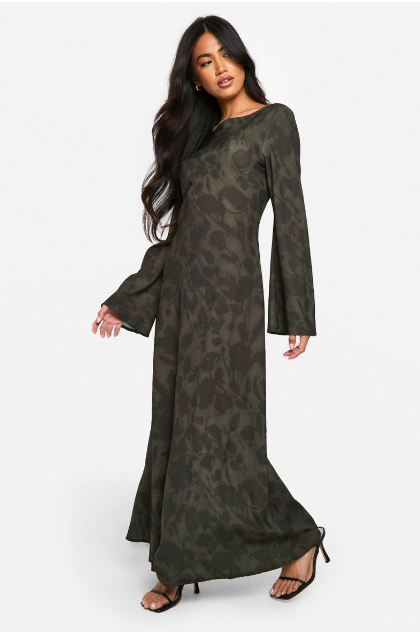 Сукня максі з квітковими рукавами