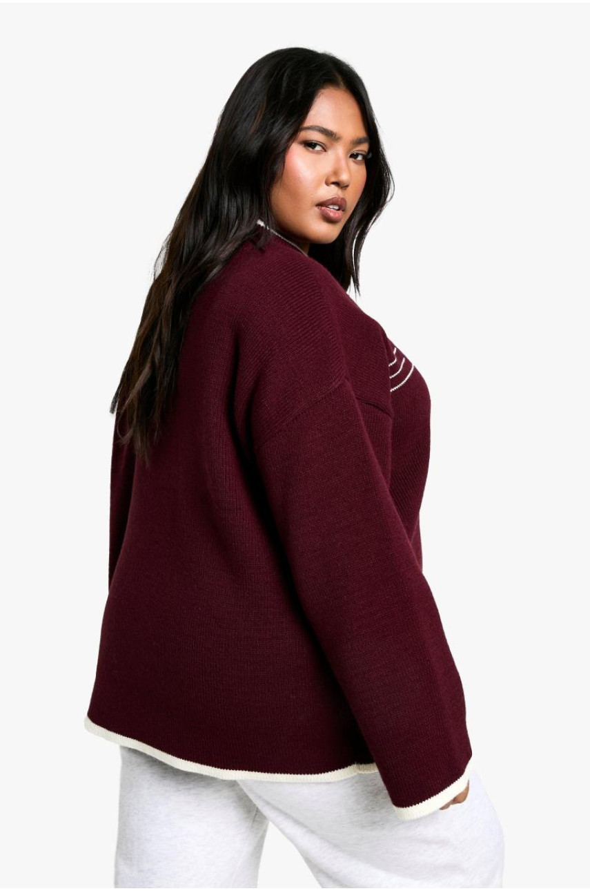 Плюс джемпер з круглим вирізом DSGN Contrast Trim