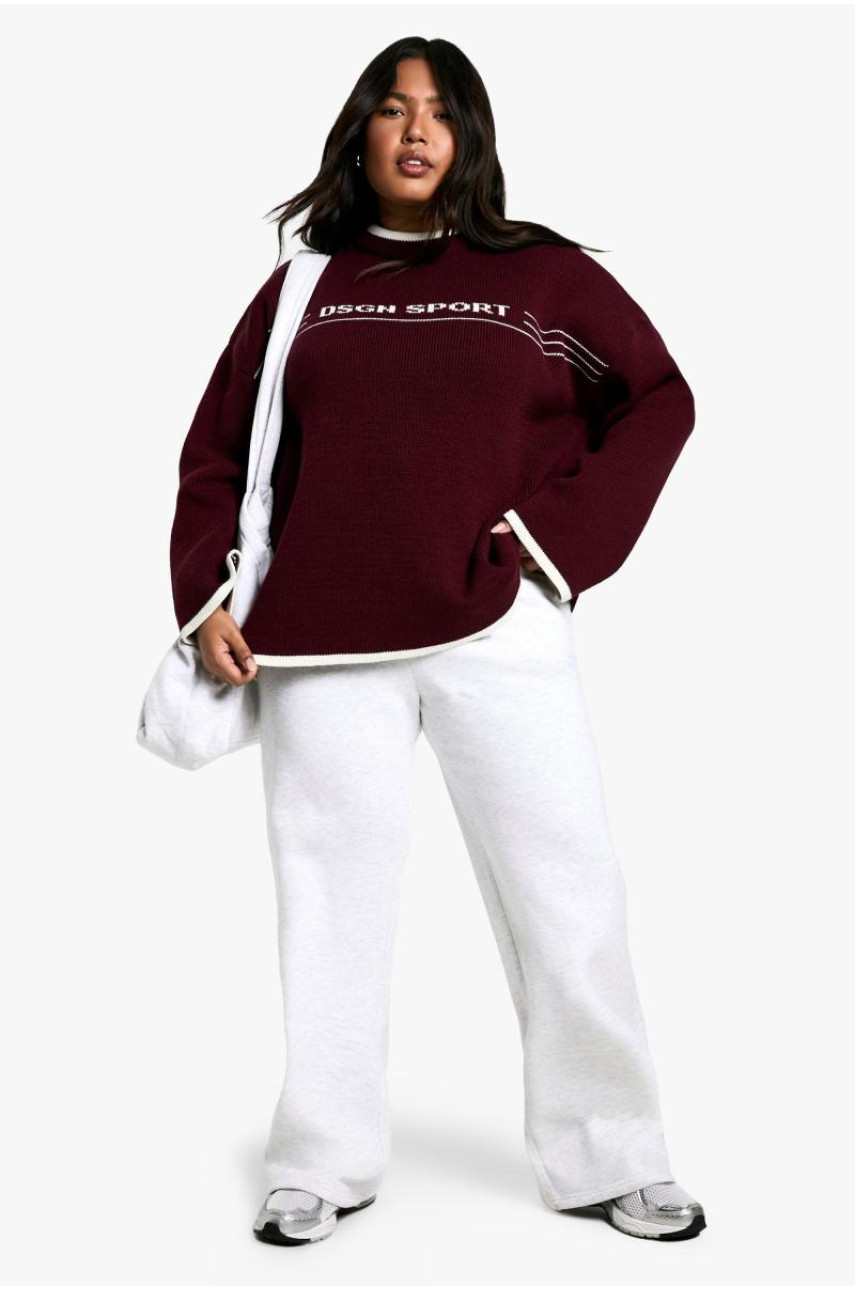 Плюс джемпер з круглим вирізом DSGN Contrast Trim