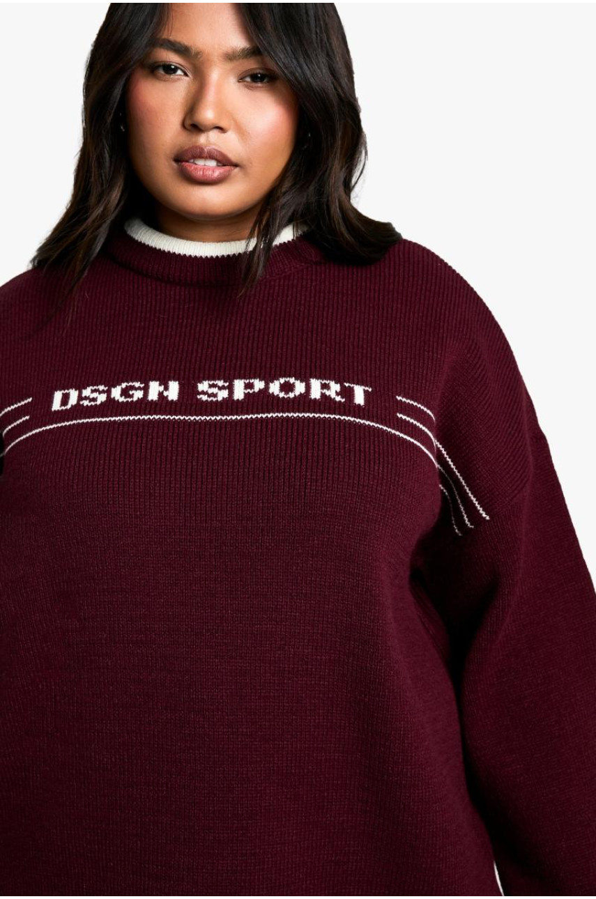 Плюс джемпер з круглим вирізом DSGN Contrast Trim